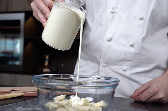 Mousse de chocolate blanco