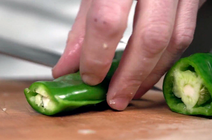 Cortar pimientos